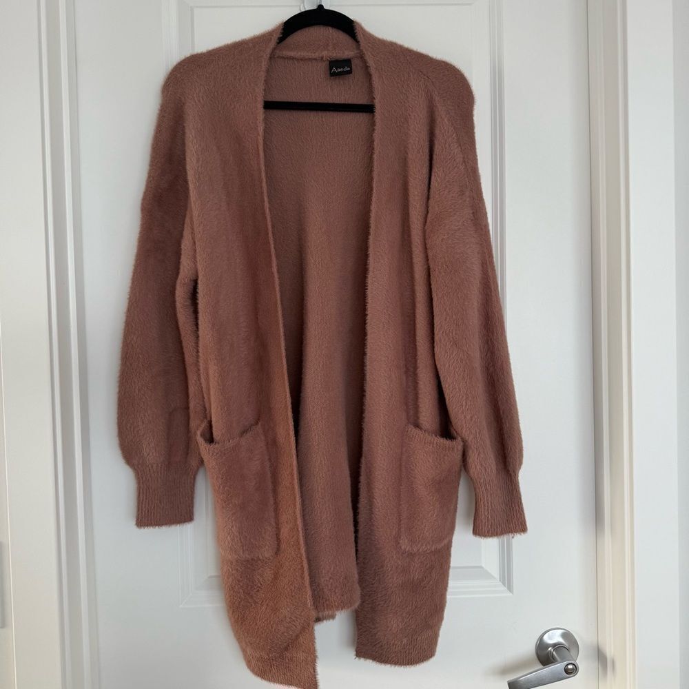 AAEDA | Fuzzy open front cardigan